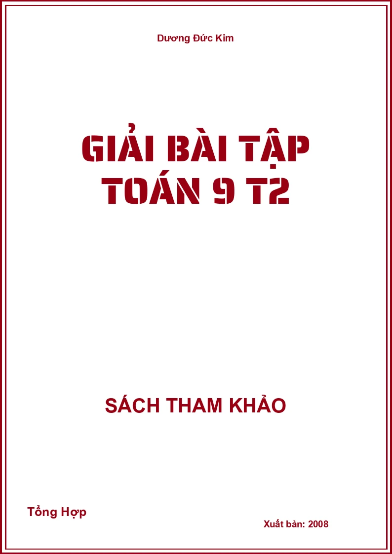 Giải bài tập Toán 9 T2
