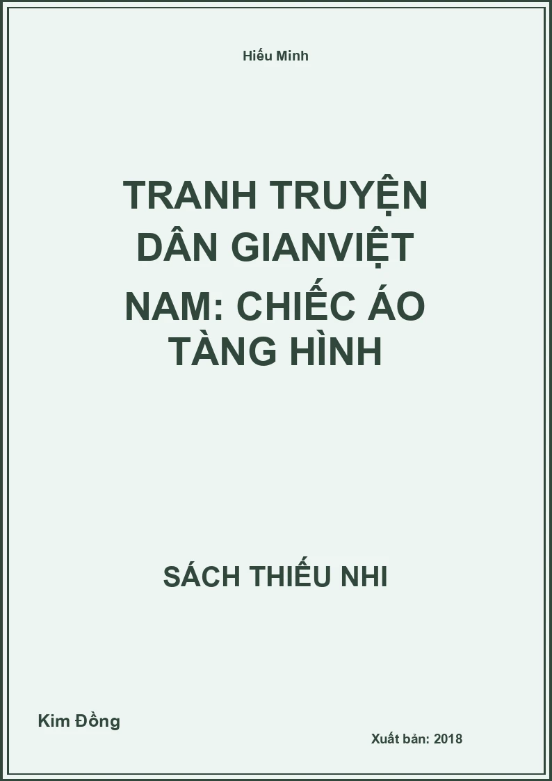 Tranh truyện dân gianViệt Nam: Chiếc áo tàng hình
