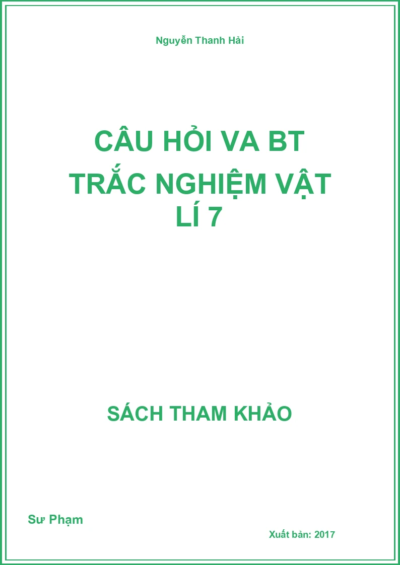 Câu hỏi va Bt trắc nghiệm Vật lí 7