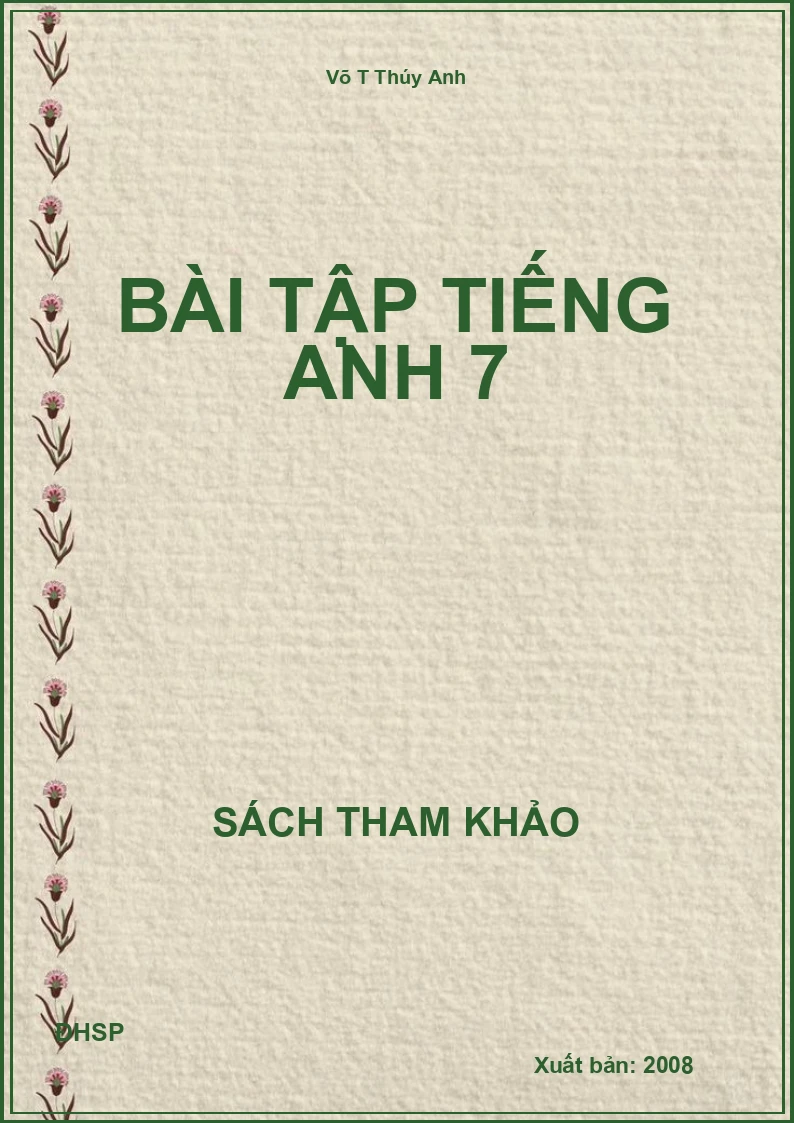 Bài tập Tiếng Anh 7
