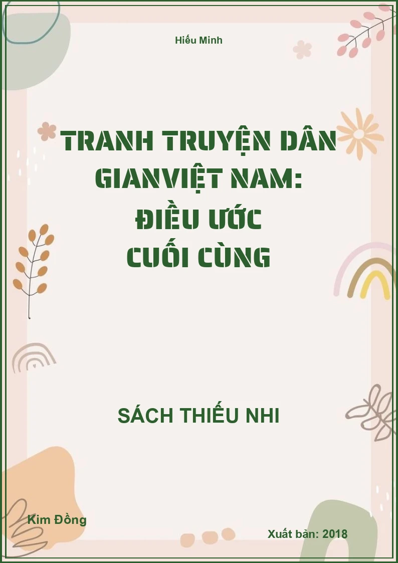 Tranh truyện dân gianViệt Nam: Điều ước cuối cùng