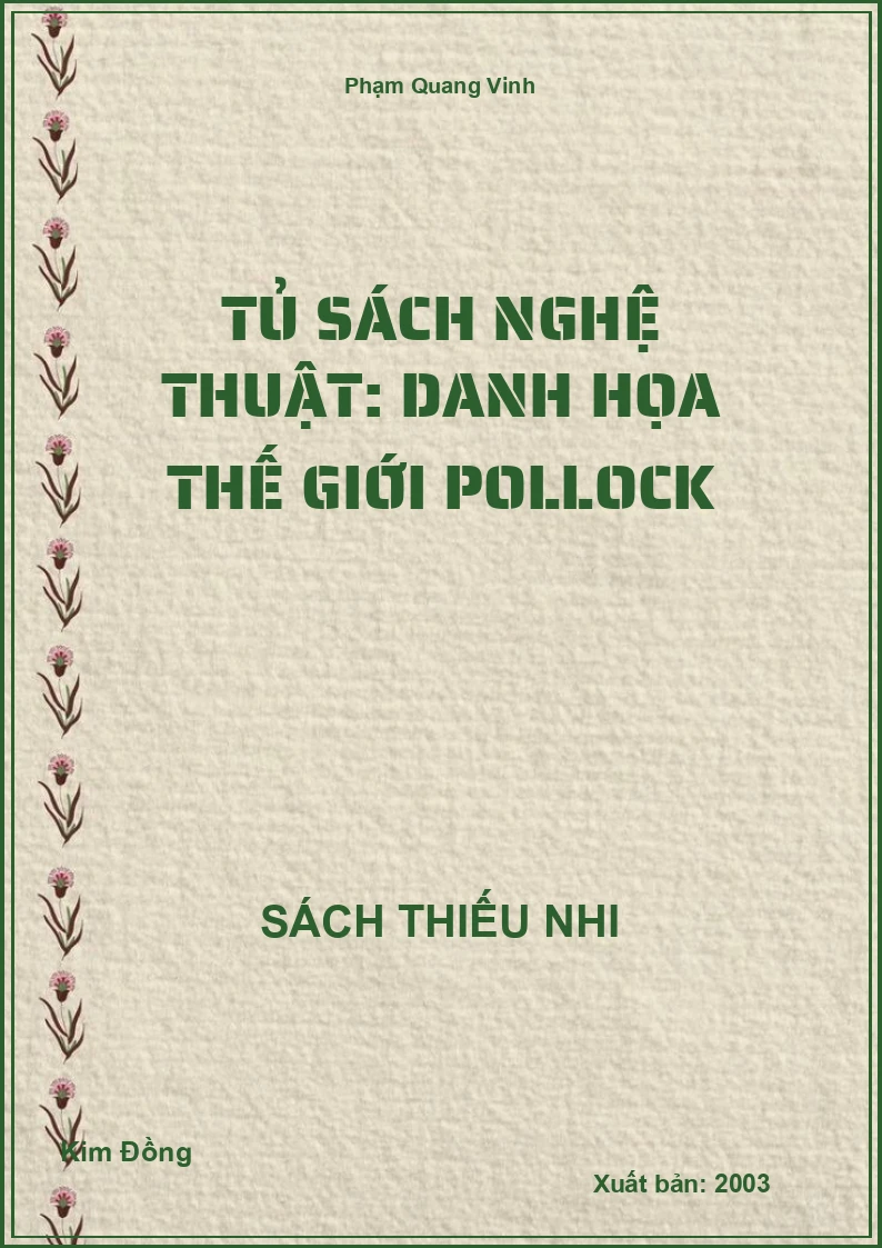 Tủ sách nghệ thuật: Danh họa thế giới Pollock