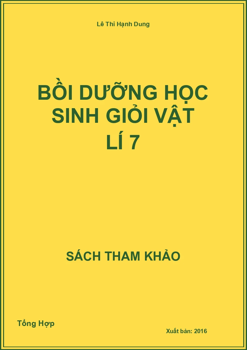 Bồi dưỡng học sinh giỏi Vật lí 7