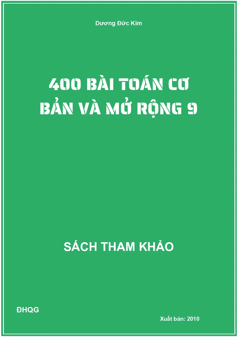 400 bài Toán cơ bản và mở rộng 9