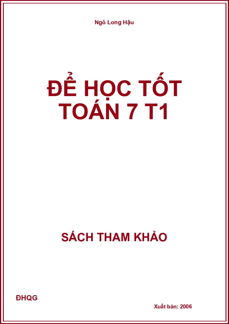 Để học tốt Toán 7 T1