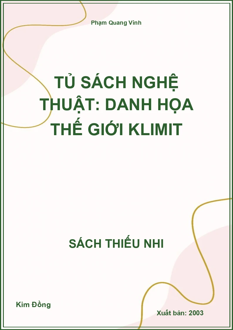 Tủ sách nghệ thuật: Danh họa thế giới Klimit