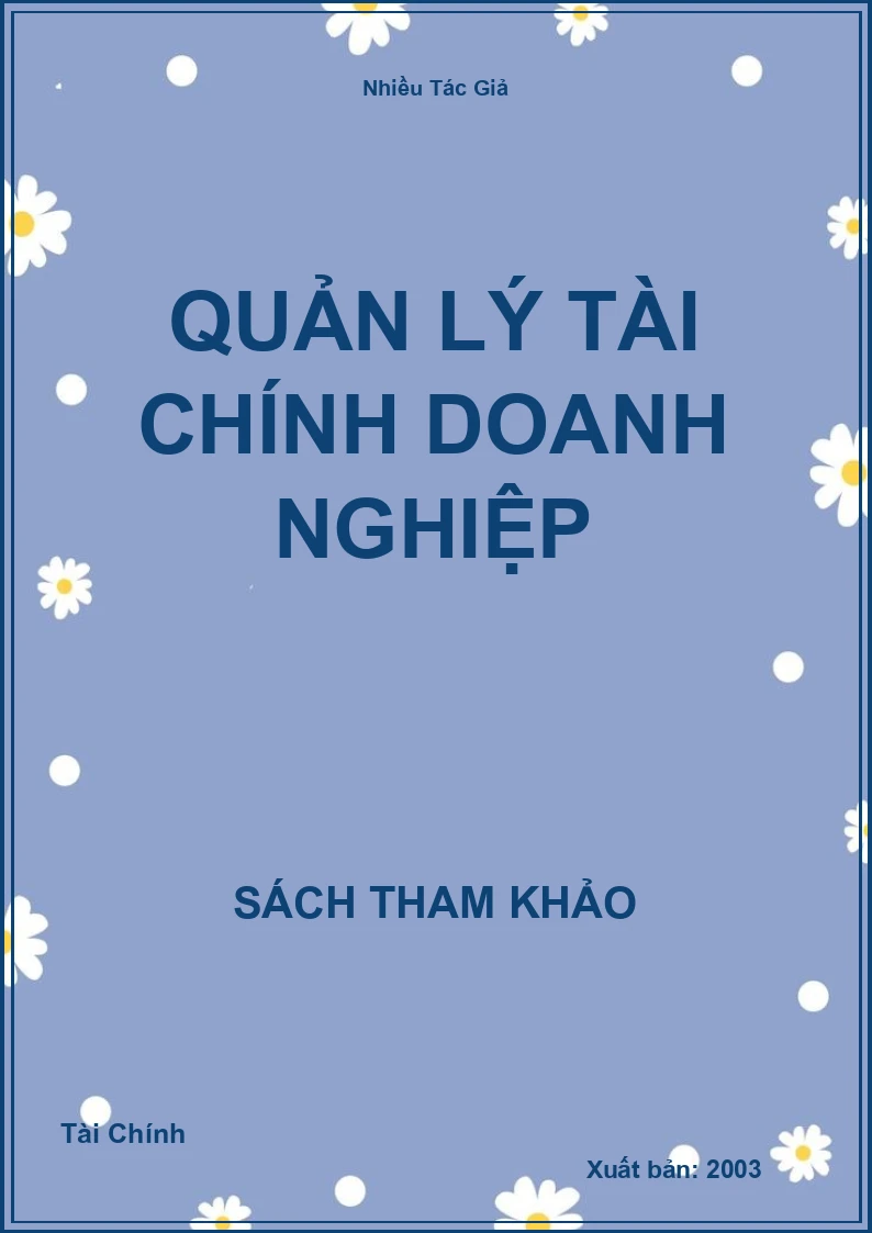 Quản lý tài chính doanh nghiệp