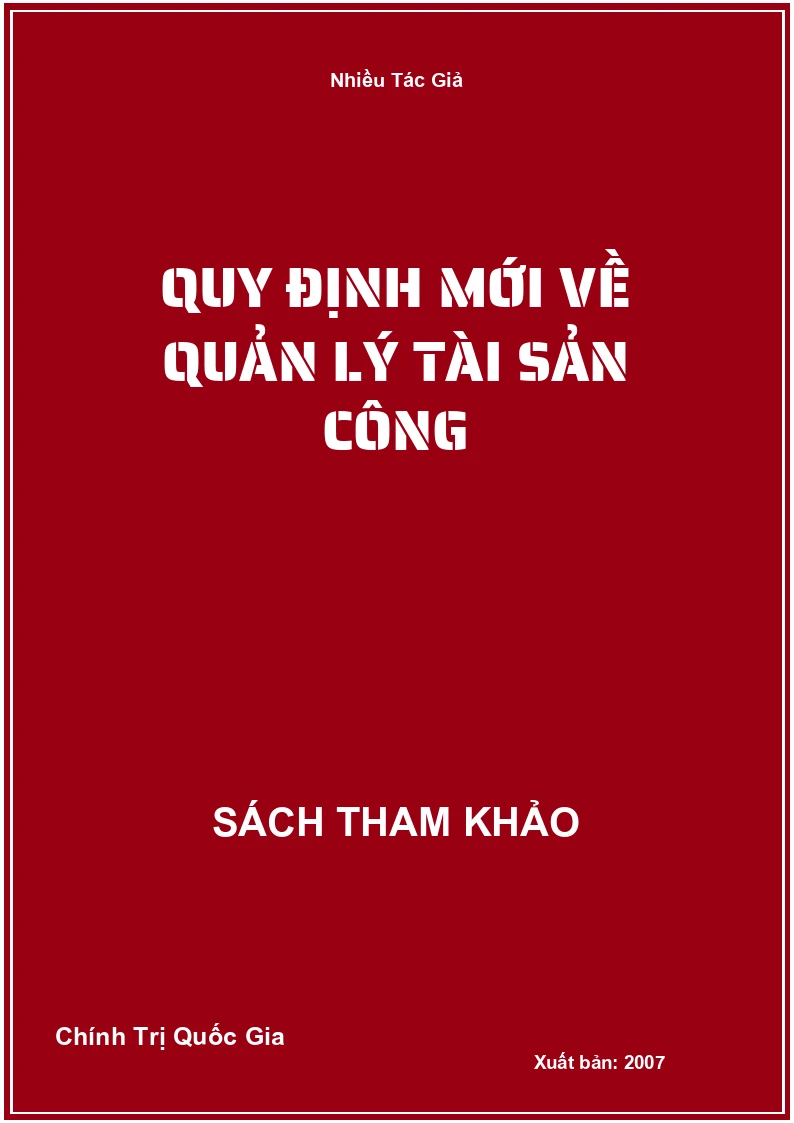 Quy định mới về quản lý tài sản công