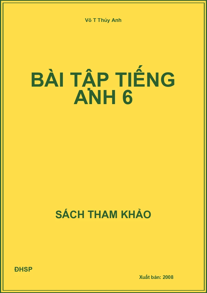 Bài tập Tiếng Anh 6