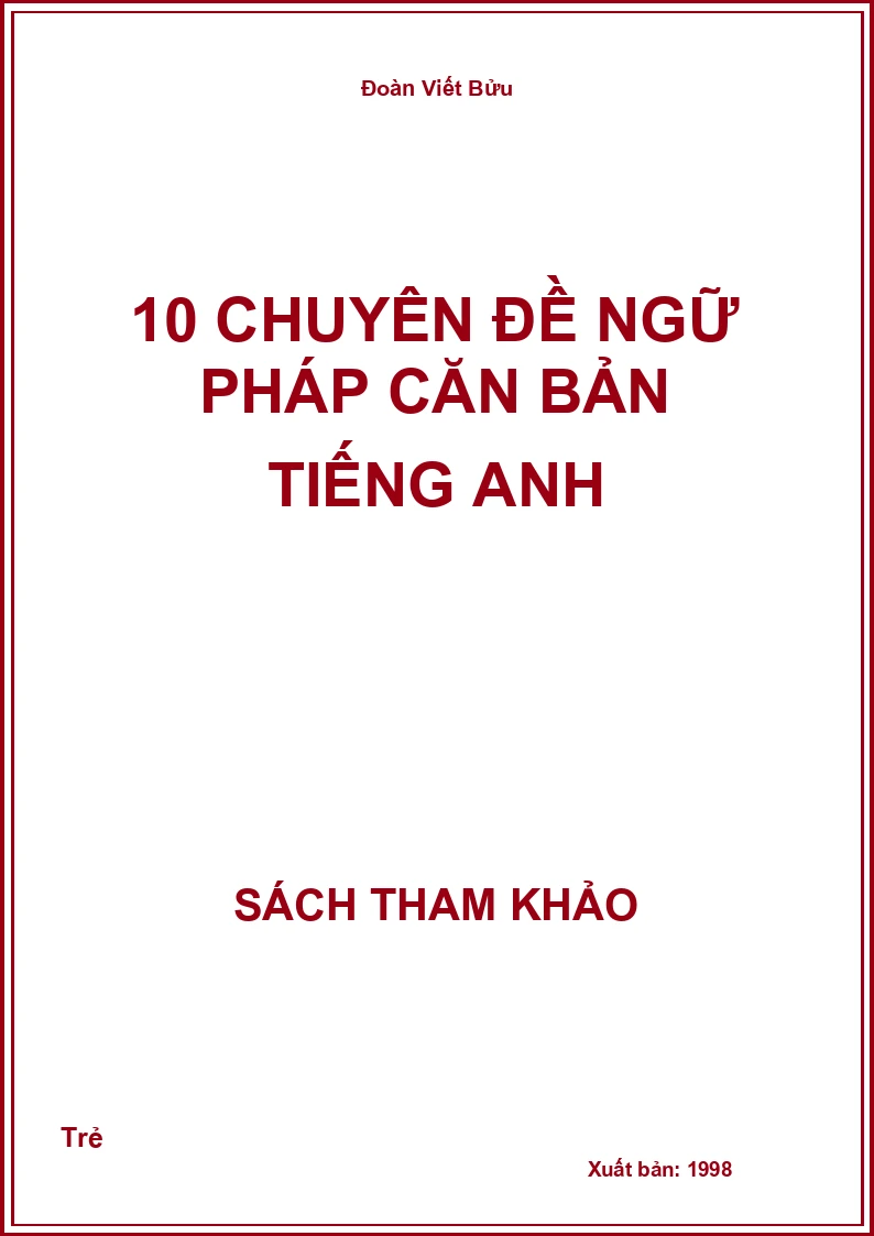 10 chuyên đề ngữ pháp căn bản Tiếng Anh