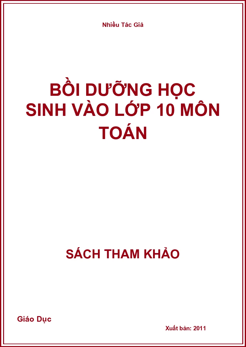 Bồi dưỡng học sinh vào lớp 10 môn Toán