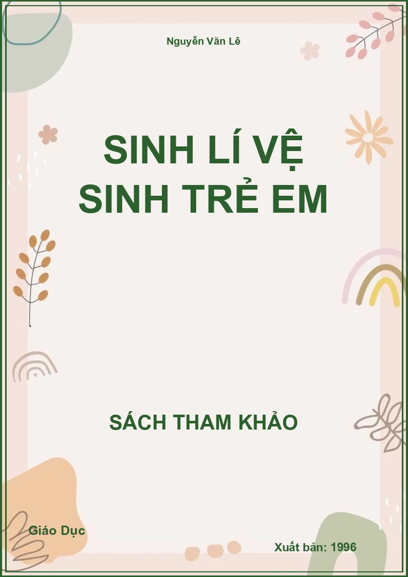 Sinh lí vệ sinh trẻ em