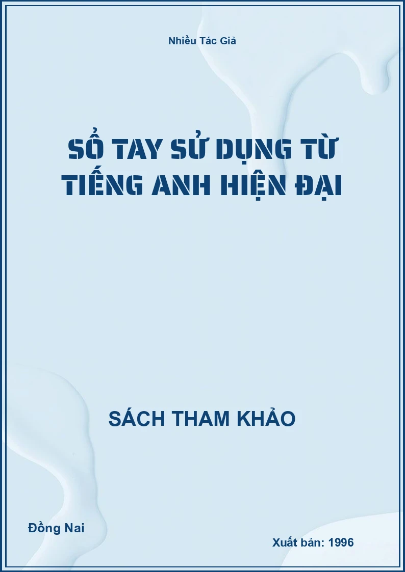 Sổ tay sử dụng từ Tiếng Anh hiện đại