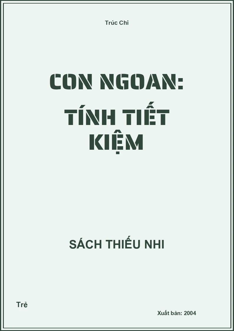 Con ngoan: Tính tiết kiệm