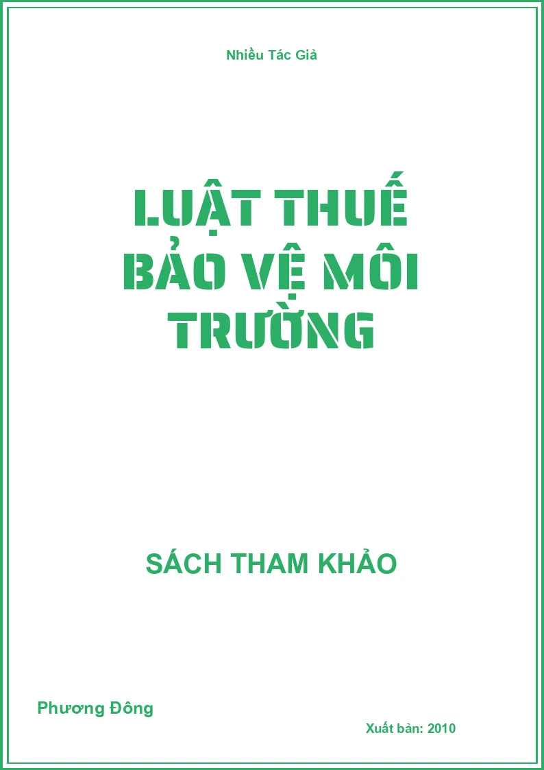 Luật thuế bảo vệ môi trường