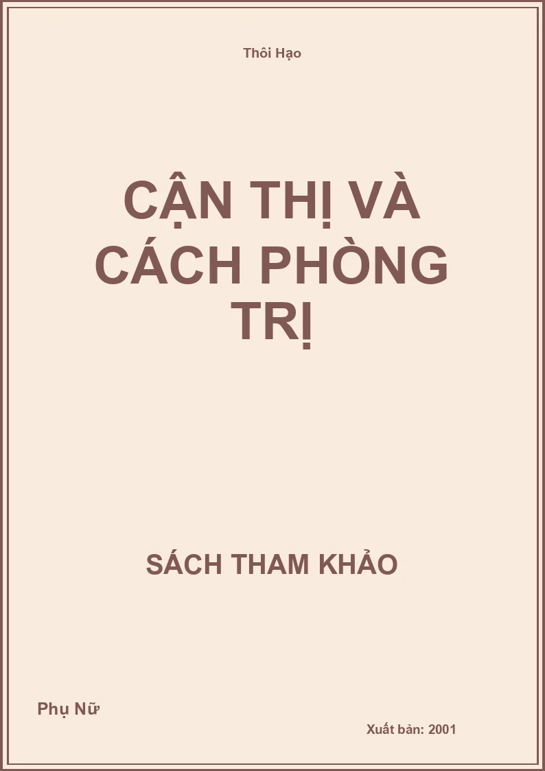 Cận thị và cách phòng trị