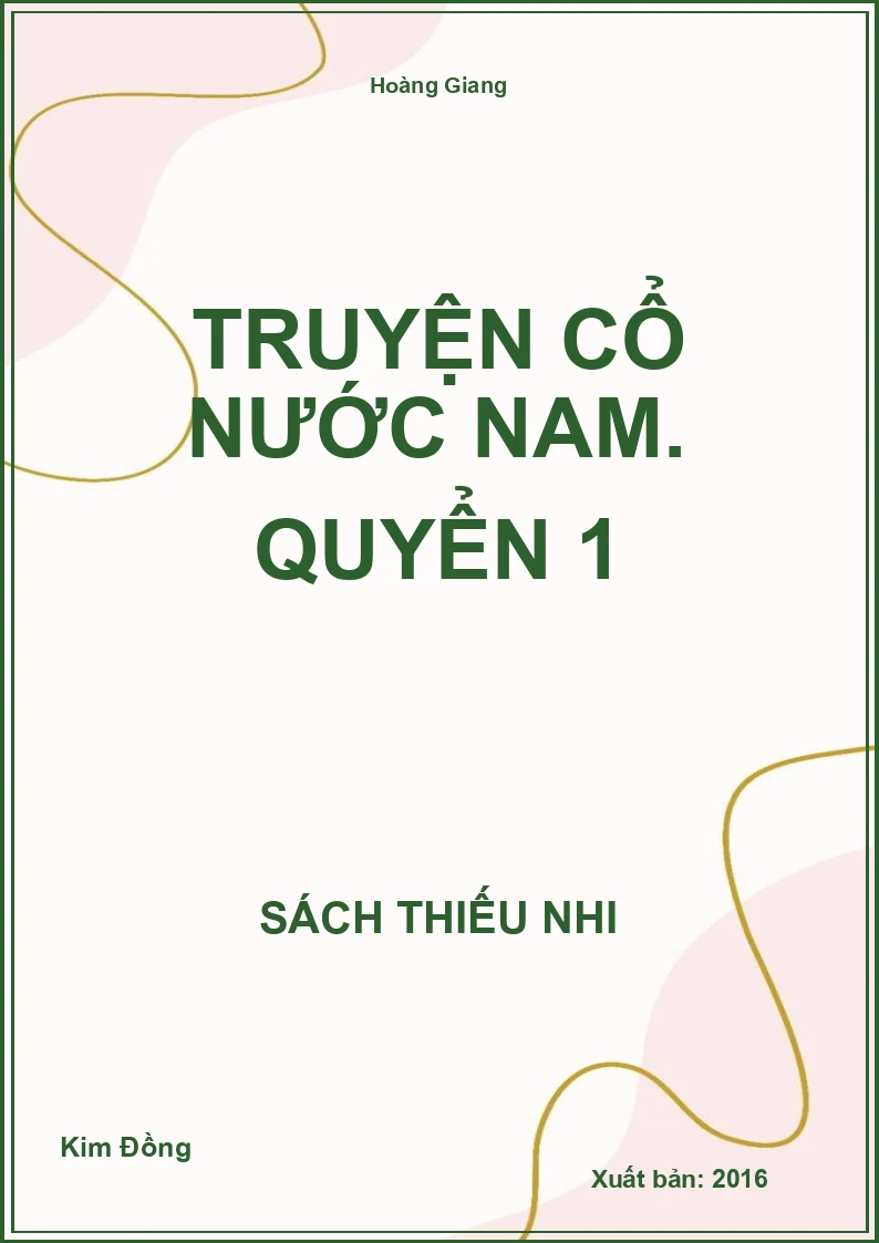 Truyện cổ nước Nam. Quyển 1