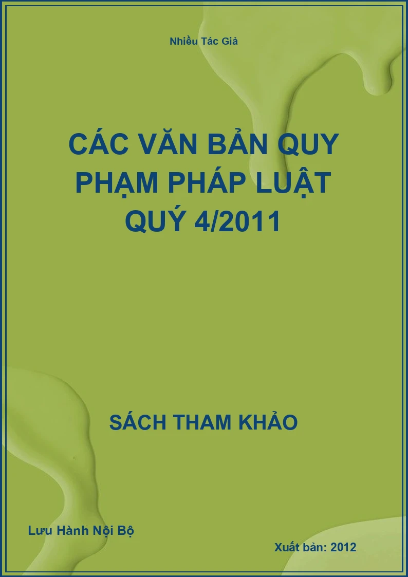 Các văn bản quy phạm pháp luật Quý 4/2011