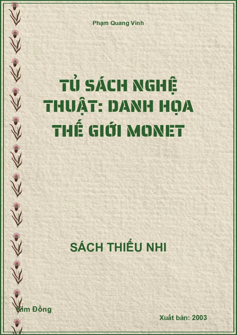Tủ sách nghệ thuật: Danh họa thế giới Monet