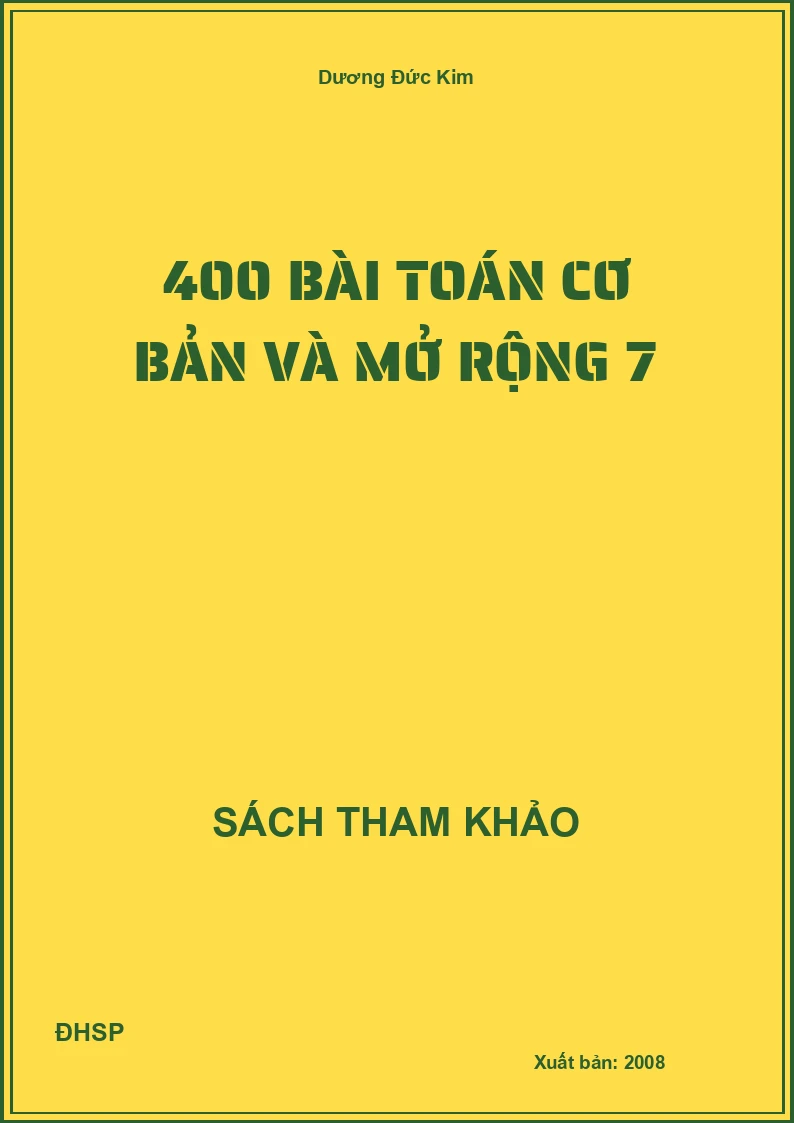 400 bài Toán cơ bản và mở rộng 7
