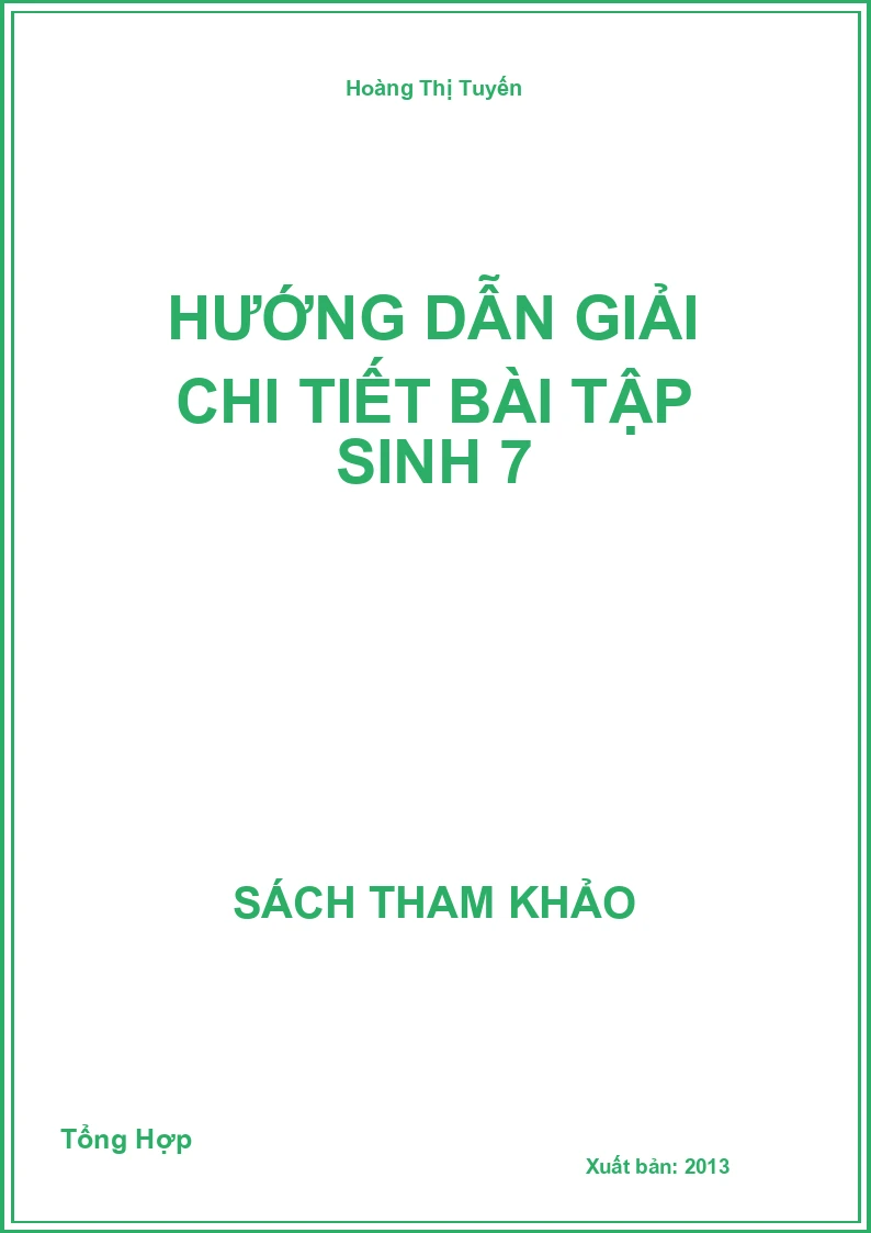 Hướng dẫn giải chi tiết bài tập Sinh 7