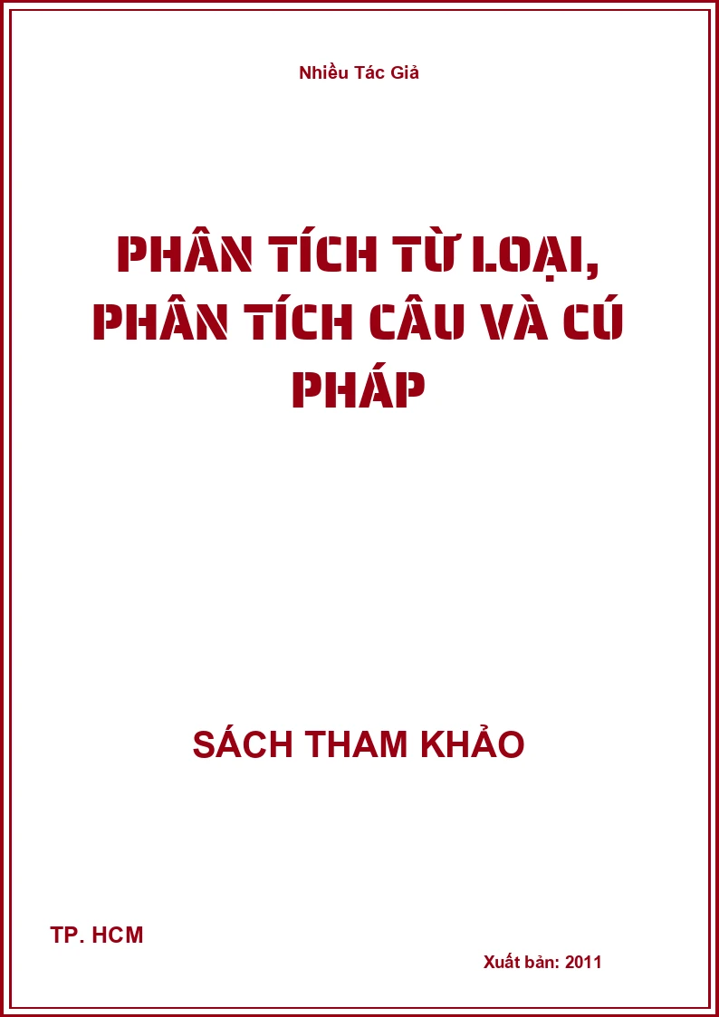 Phân tích từ loại, phân tích câu và cú pháp