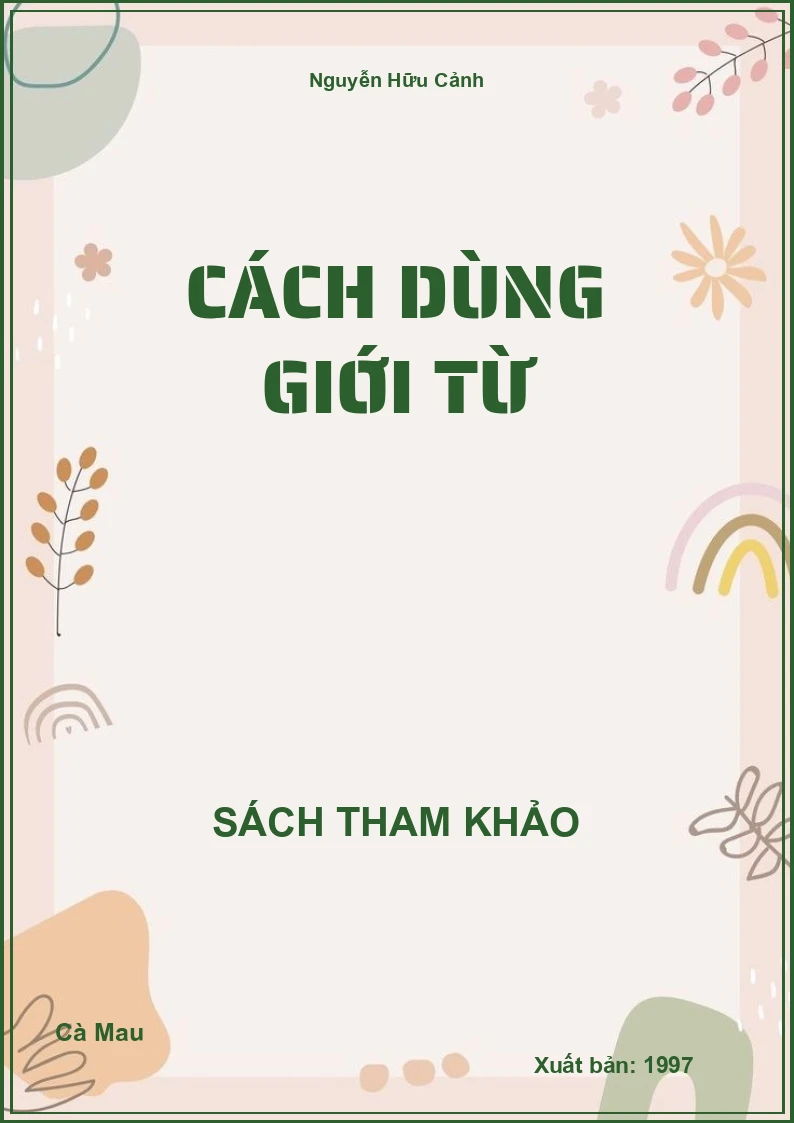 Cách dùng giới từ