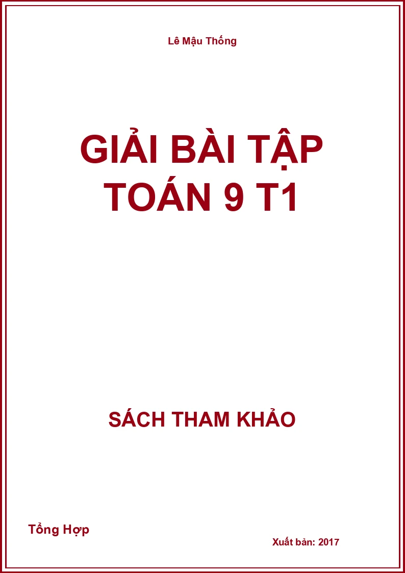 Giải bài tập Toán 9 T1