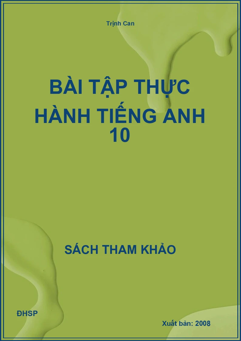 Bài tập thực hành Tiếng Anh 10