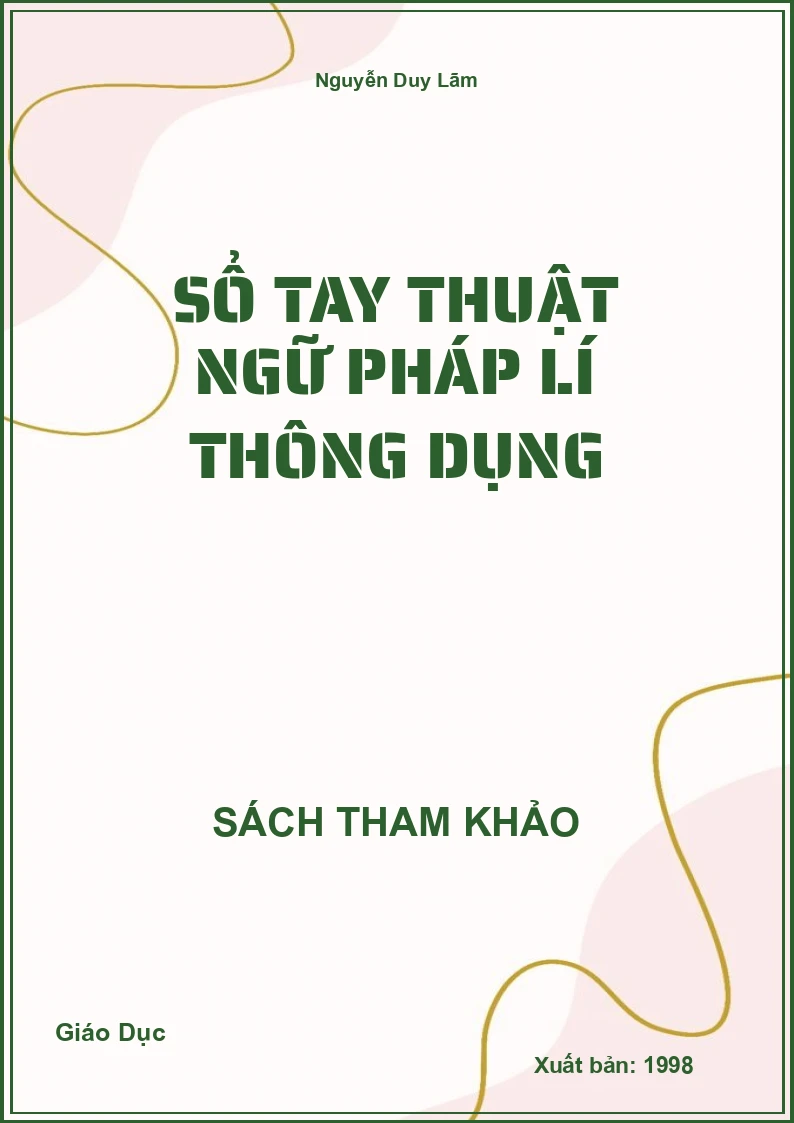 Sổ tay thuật ngữ pháp lí thông dụng