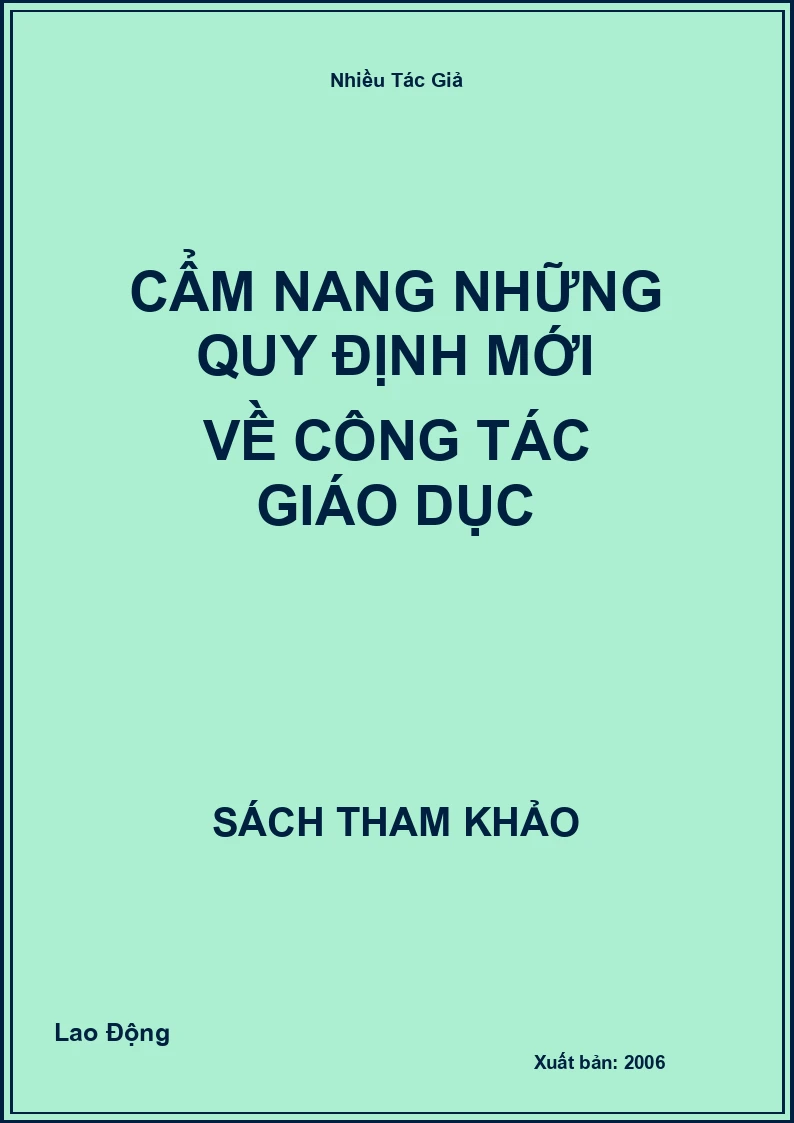 Cẩm nang những quy định mới về công tác giáo dục
