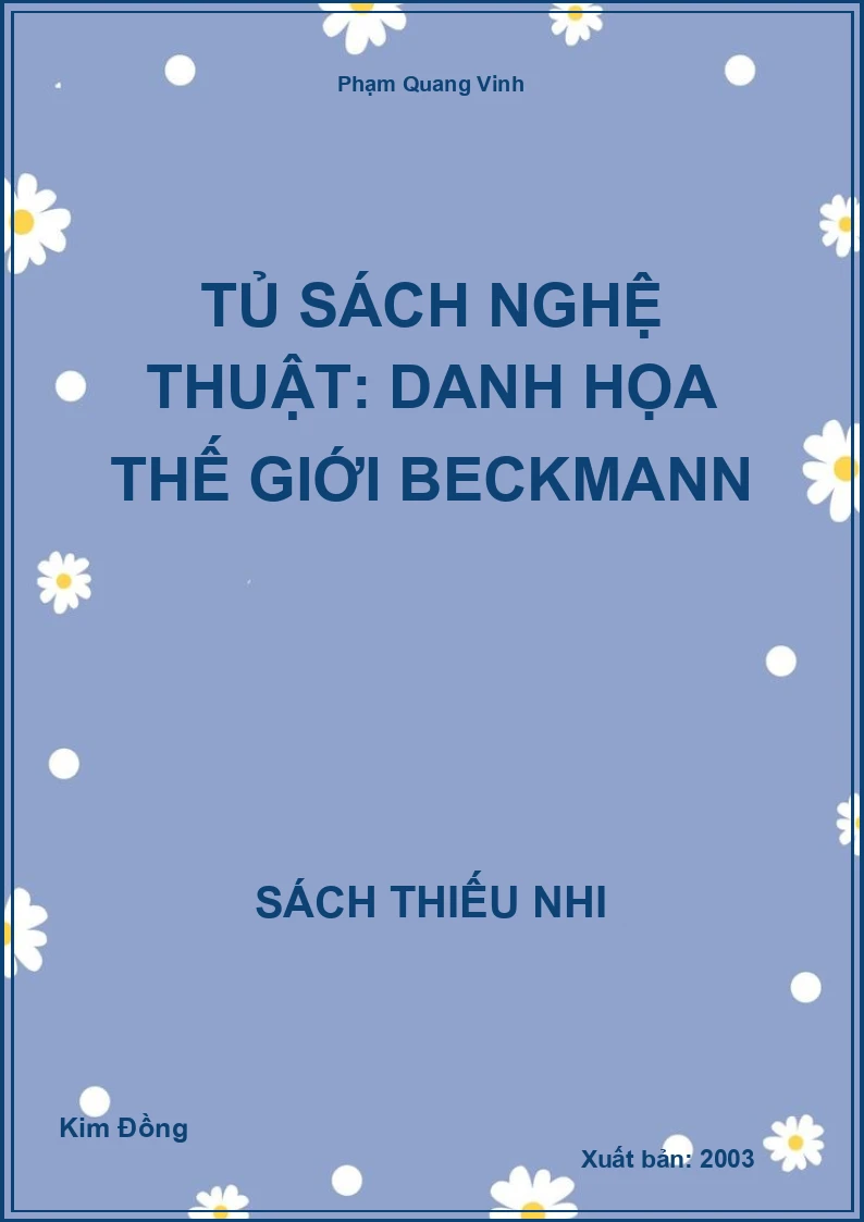 Tủ sách nghệ thuật: Danh họa thế giới Beckmann