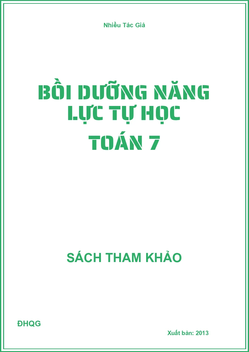 Bồi dưỡng năng lực tự học Toán 7