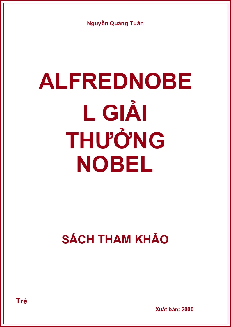 ALFREDNOBEL giải thưởng NoBel