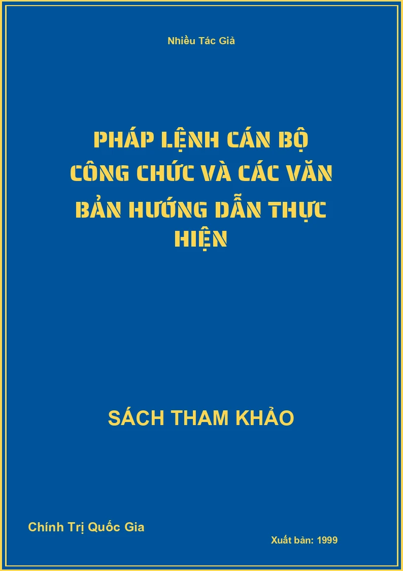 PHáp lệnh cán bộ công chức và các văn bản hướng dẫn thực hiện