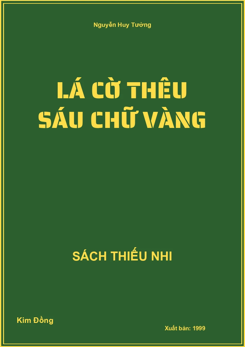 Lá cờ thêu sáu chữ vàng