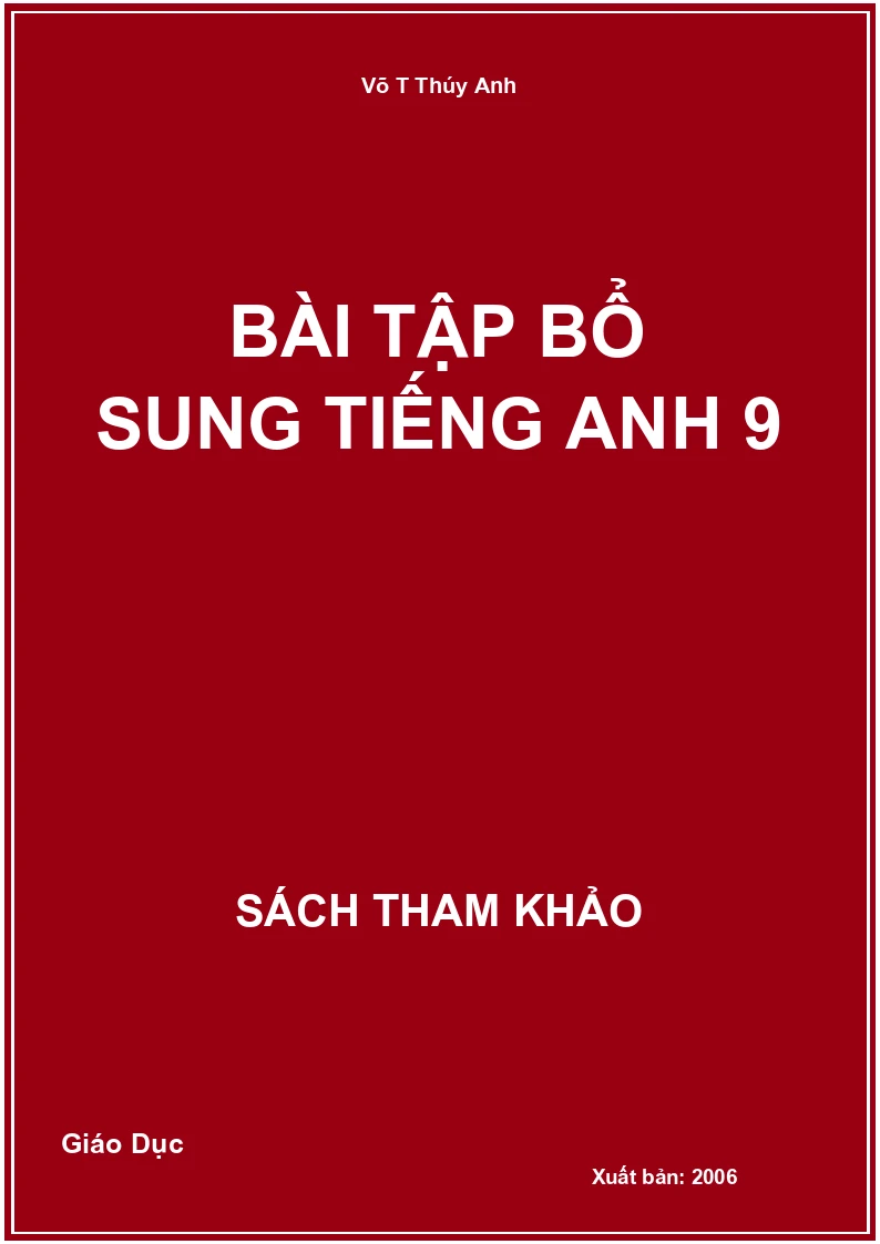 Bài tập bổ sung Tiếng Anh 9