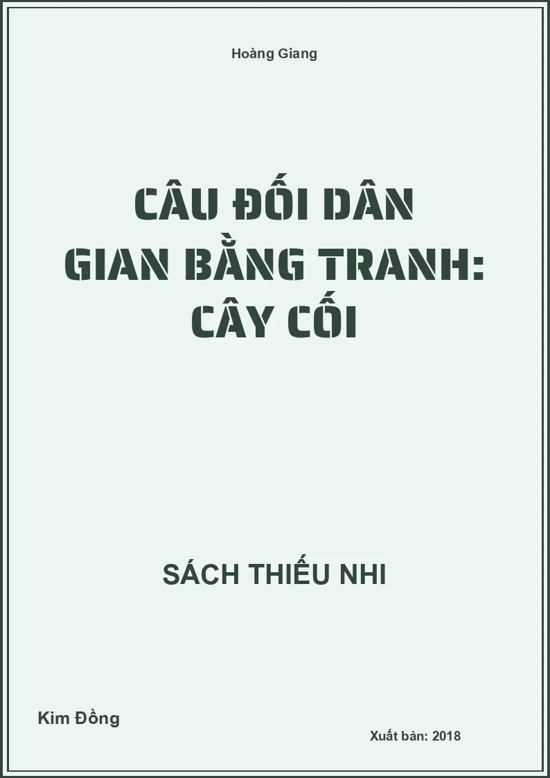 Câu đối dân gian bằng tranh: Cây cối