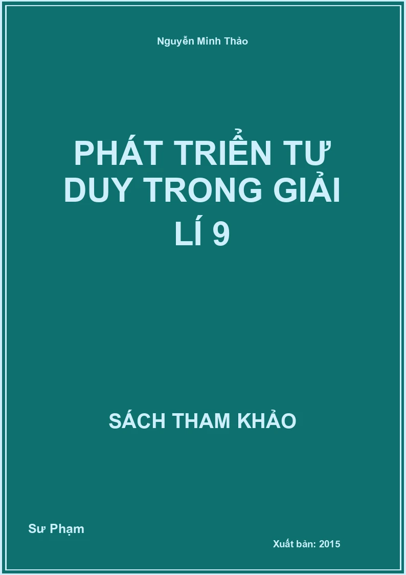 Phát triển tư duy trong giải lí 9