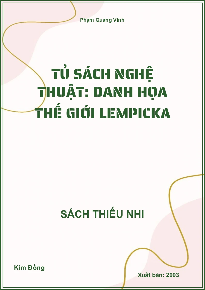 Tủ sách nghệ thuật: Danh họa thế giới Lempicka