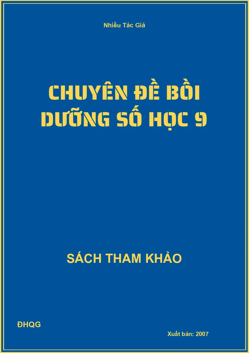 Chuyên đề bồi dưỡng số học 9