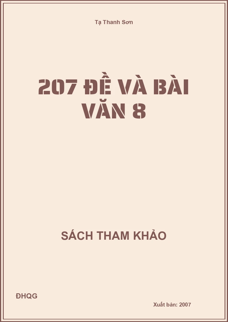 207 đề và bài văn 8