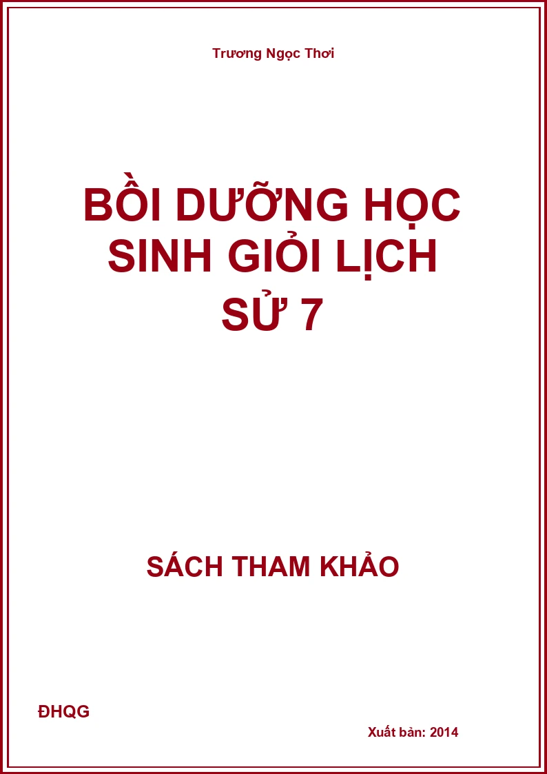 Bồi dưỡng học sinh giỏi lịch sử 7