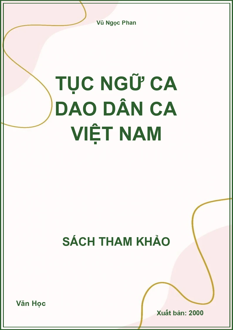 Tục ngữ ca dao dân ca Việt Nam