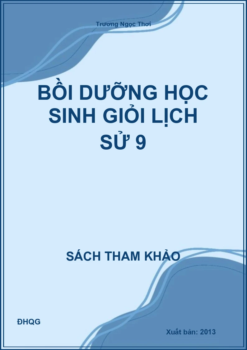 Bồi dưỡng học sinh giỏi lịch sử 9