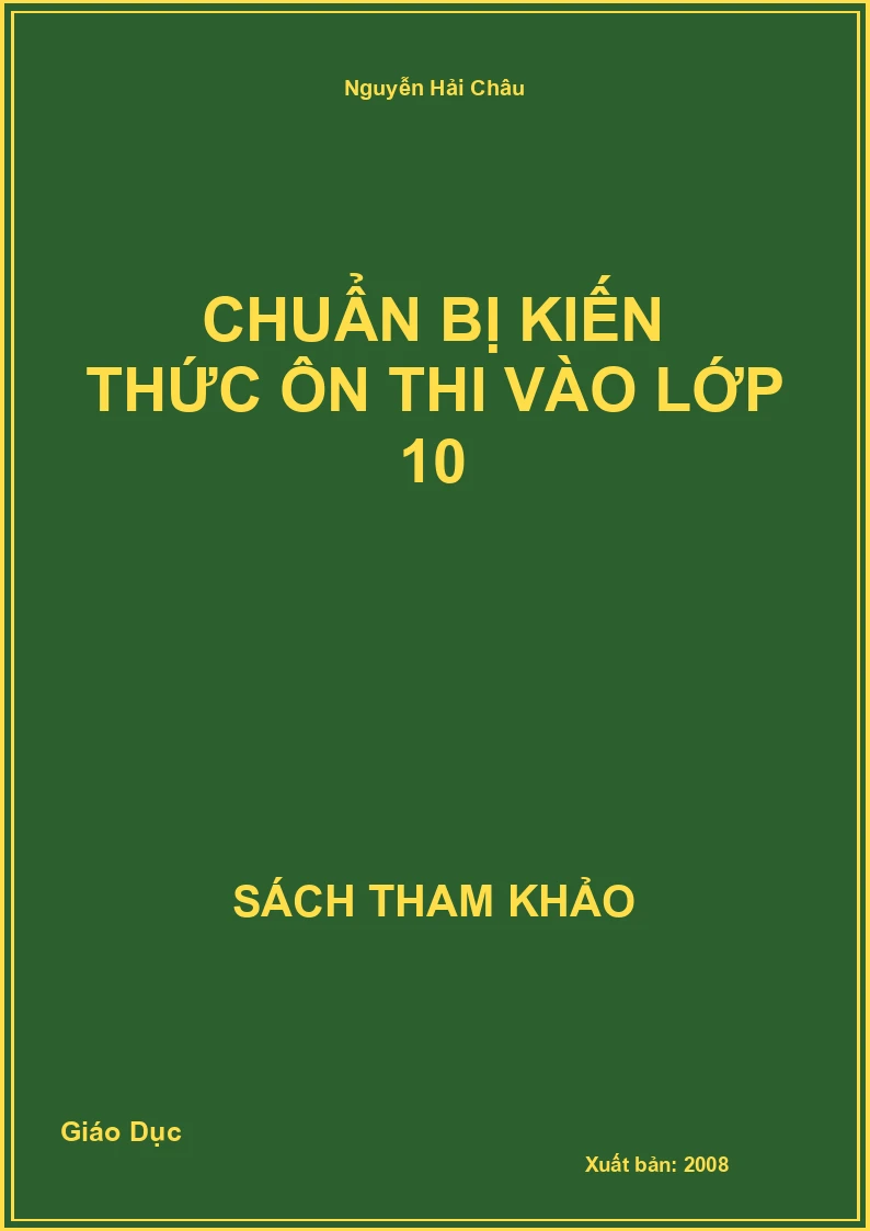 Chuẩn bị Kiến thức ôn thi vào lớp 10