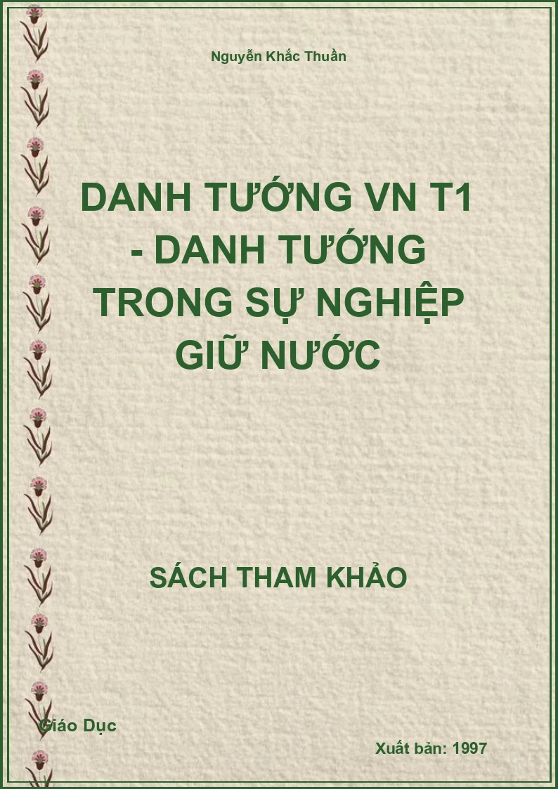 Danh tướng VN T1 - Danh tướng trong sự nghiệp giữ nước