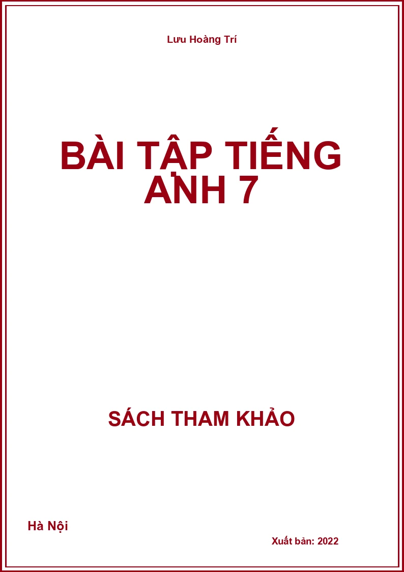 Bài tập Tiếng Anh 7