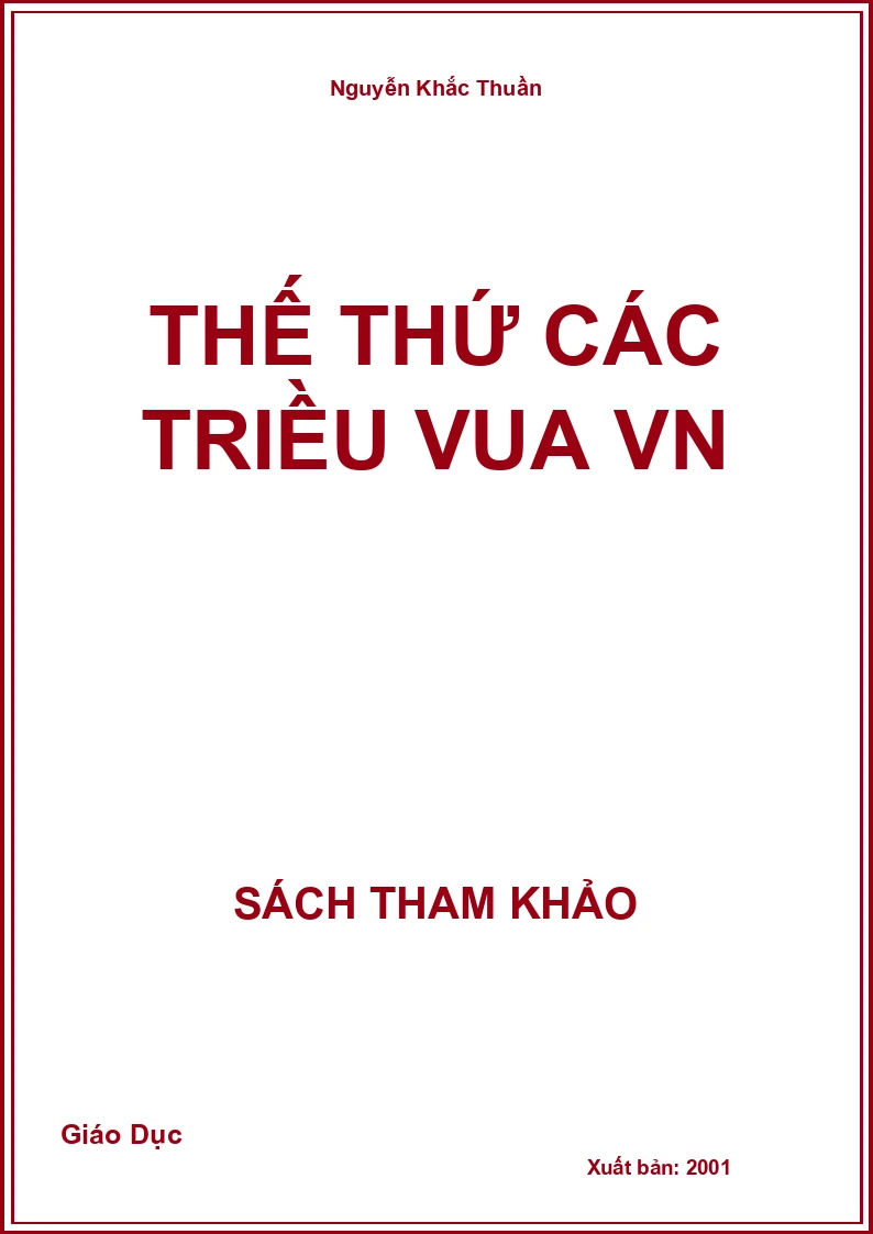 Thế thứ các triều vua VN