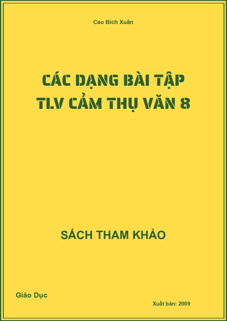 Các dạng bài tập TLV cảm thụ văn 8